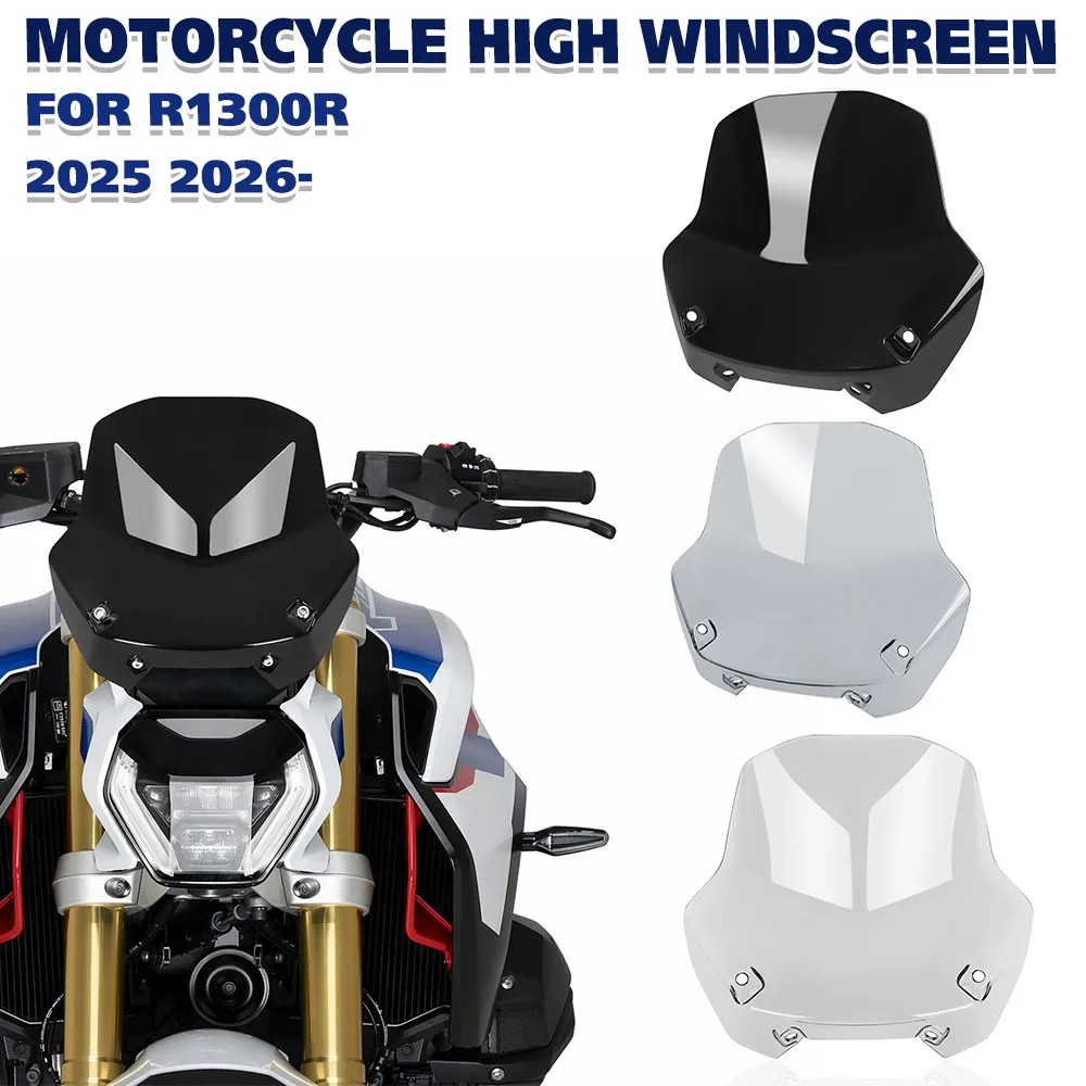 For BMW R1300R R 1300 R 2025-2026- Front Touring Tall Windscreen High Windshield Fairing Viser Visor Wind Screen Deflector