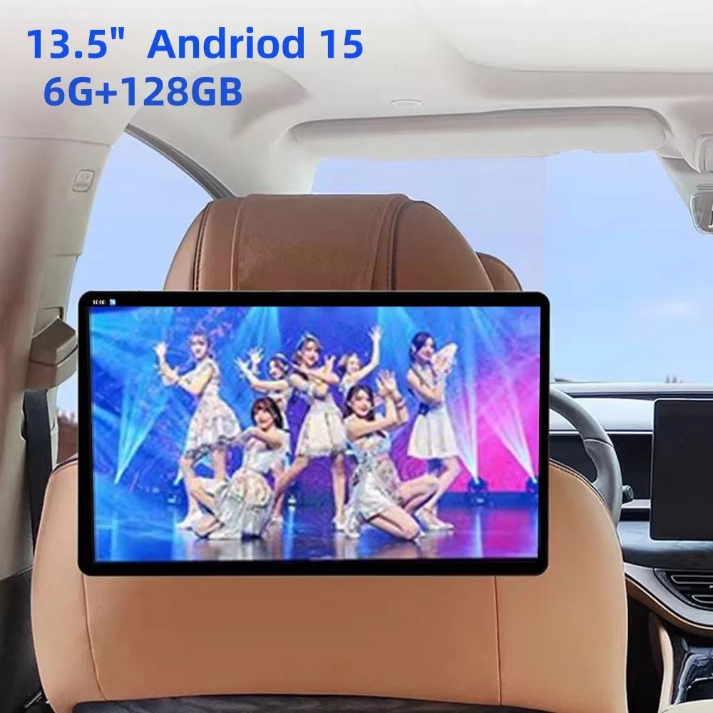 Image of 13,5" IPS Auto-Kopfstützenmonitor 4G Android 15 Tablet-PC WIFI HD 1080P/Bluetooth/HDMI/Mirror Link/Miracas 6G+128GB ROM Monitor