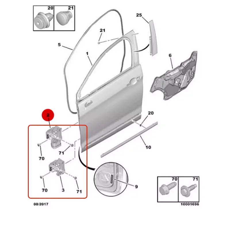 9035X0 9035W9 Brand New Genuine Door Hinge Stop Check Strap Limitery Left Right For Citroen C5