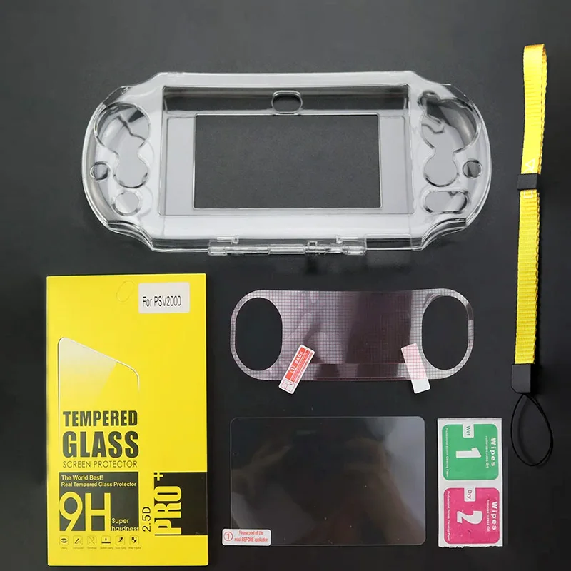 1 مجموعة ل Psvita PSV2000 كريستال صندوق واقي وطبقة رقيقة واقية مع شريط للرسغ حبل مكافحة إسقاط حزام اليد الحبل سلسلة #5