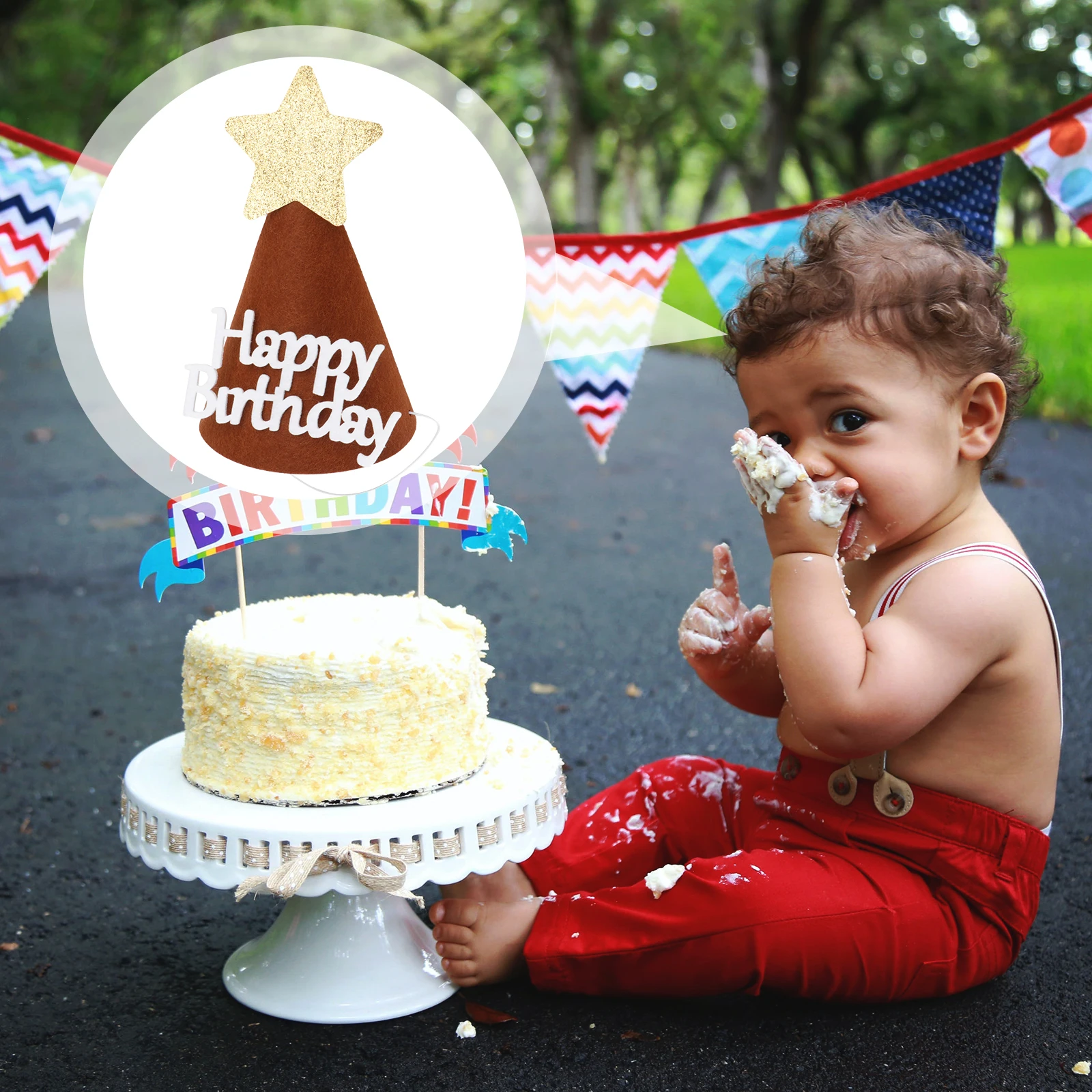 

1pc Party Size Creative Hat Design Party Headdress Photo Props Baby Birthday Headdress Birthday Hat Novelties