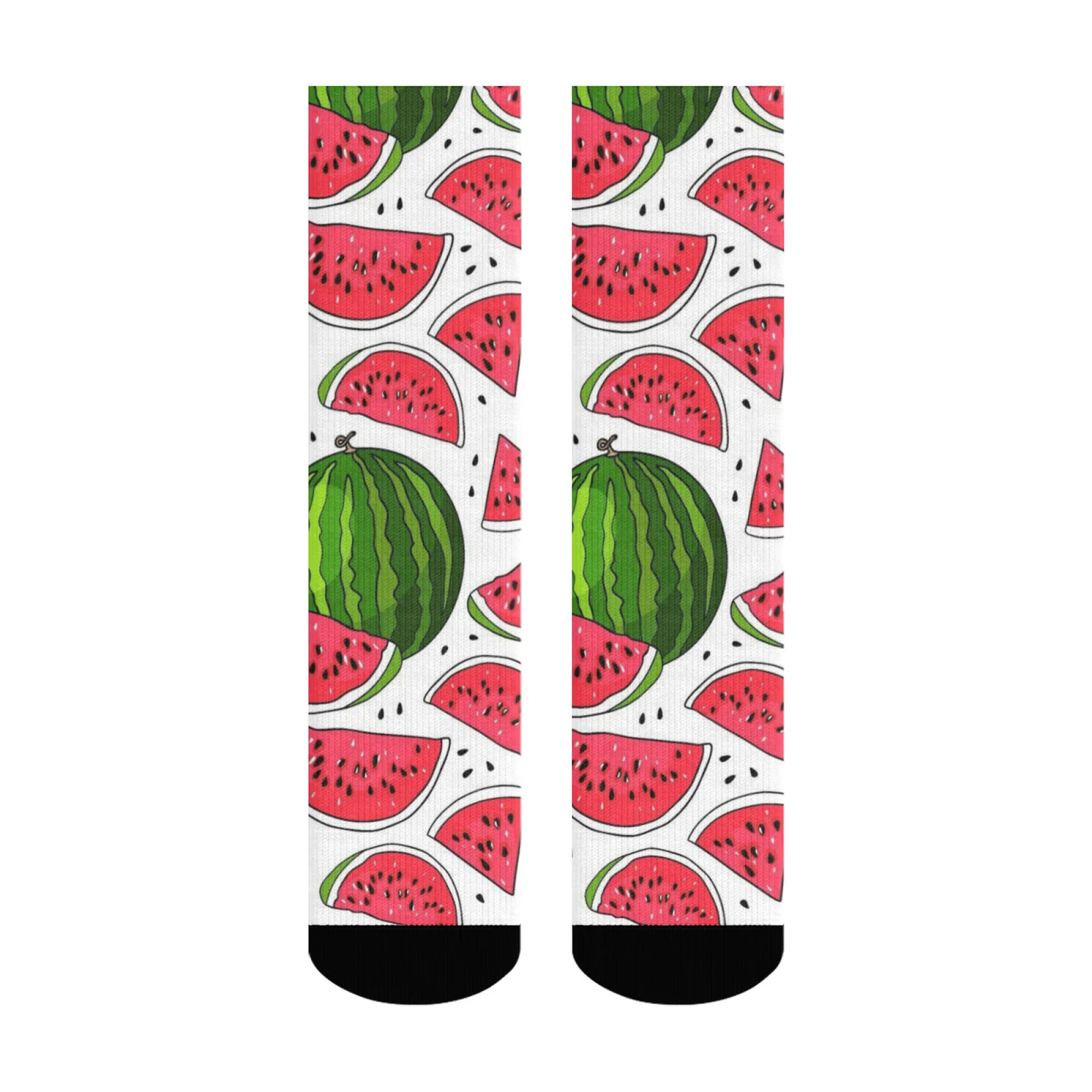 A fresh and bright watermelon pattern design print novelty funny men's sock Harajuku retro style casual fashion socks happy gift