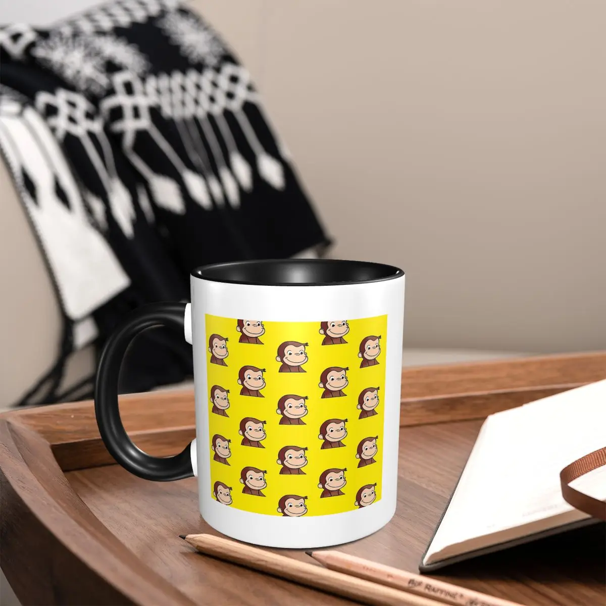 Curious George Backpack Mug Funny Ceramic Coffee Cups Tea Mugs Milk Cup Drinkware Gifts for Woman Man