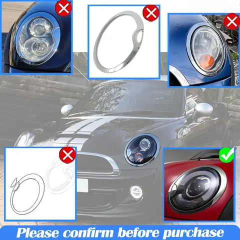 För BMW Mini R55 R56 R57 R58 R59 2007 2008 2009 2010-2015 Bildelar 51137149905 Dekorlist för strålkastare 51137149906 10 best sales mini-r58 - №1