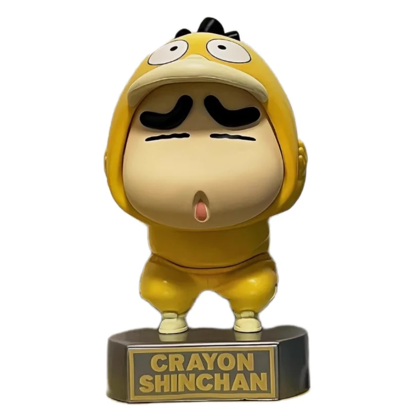 Neue Crayon Shin-Chan Cos Psyduck Duck Dew Ass Boxed Anime Handgemachte Auto Ornamente Sammeln Modell Spielzeug Puppe Kinder geschenke