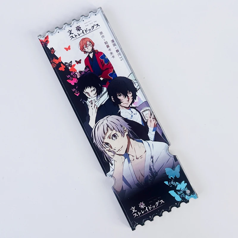 Anime Bungo Stray Dogs Dazai Osamu Nakahara Chuya Cosplay Card Brick Acrylic Stub Display Quicksand Ticket Counterfoil Xmas Gift