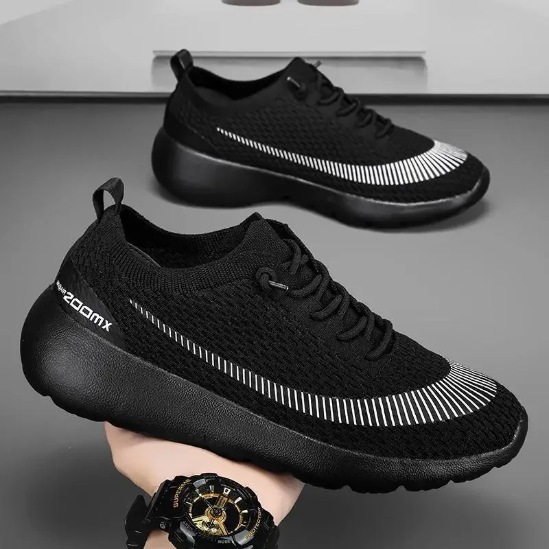 Men's Shoes Sneaker Men's Summer 2024 New Genuine Goods Men's Tenis Breathable Black