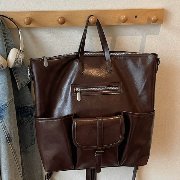 

Корейский рюкзак в консервативном стиле, модная большая вместительная пригородная сумка через плечо, высококачественная многофункциональная сумка для женщин