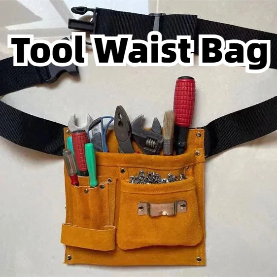 Portable Waist Tools Bag Leather Tools Organizer Multifunctional Waist Pack Electrical Work Professional Capacity Storage Tool