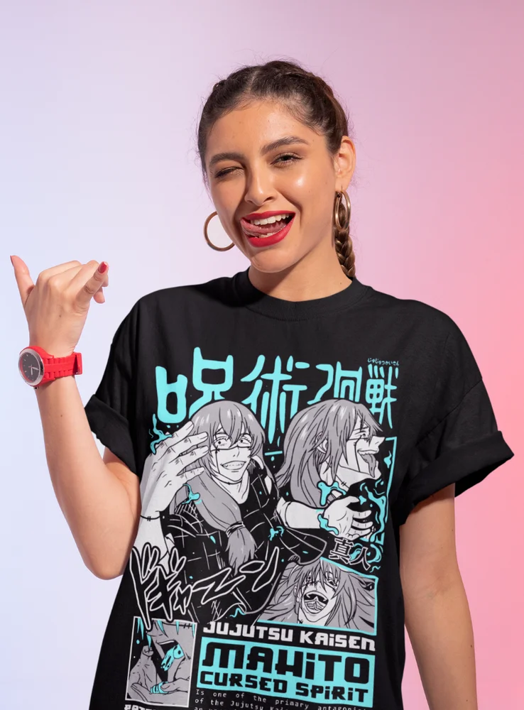 Anime Jujutsu Kaisen Mahito Shirt Curse Short Sleeve Unisex T-shirt Soft Tee