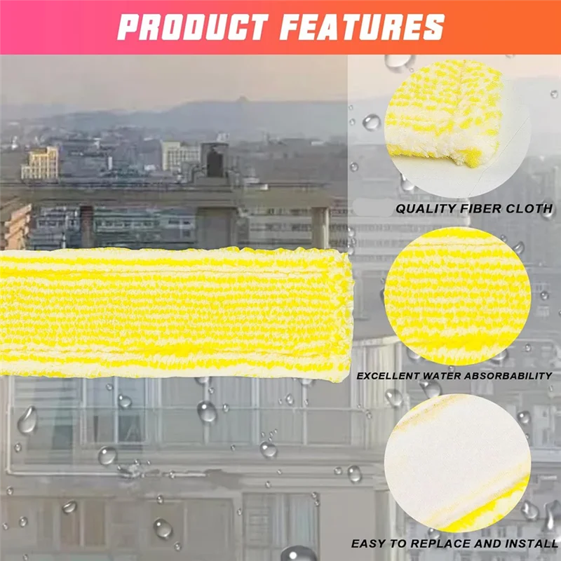 BAAN-6 шт. сменный чехол для швабры из микрофибры для Karcher WV2 WV5, ткань из микрофибры для мытья окон, аксессуары для мытья окон