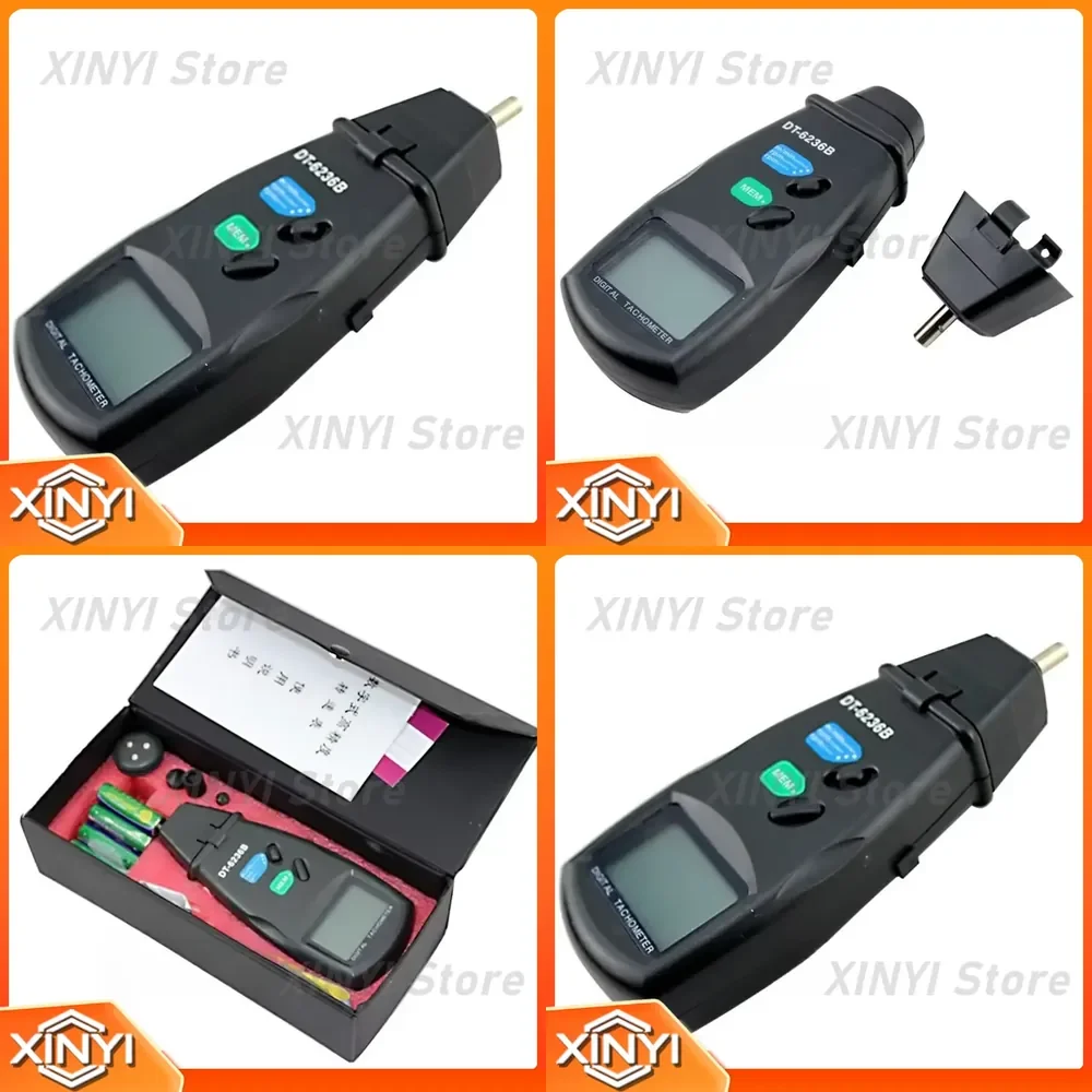 Photoelectric Tachometer for Digital RPM Meter Contact Line Speedometer for Motor Generator Fan Belt Measurement Tool