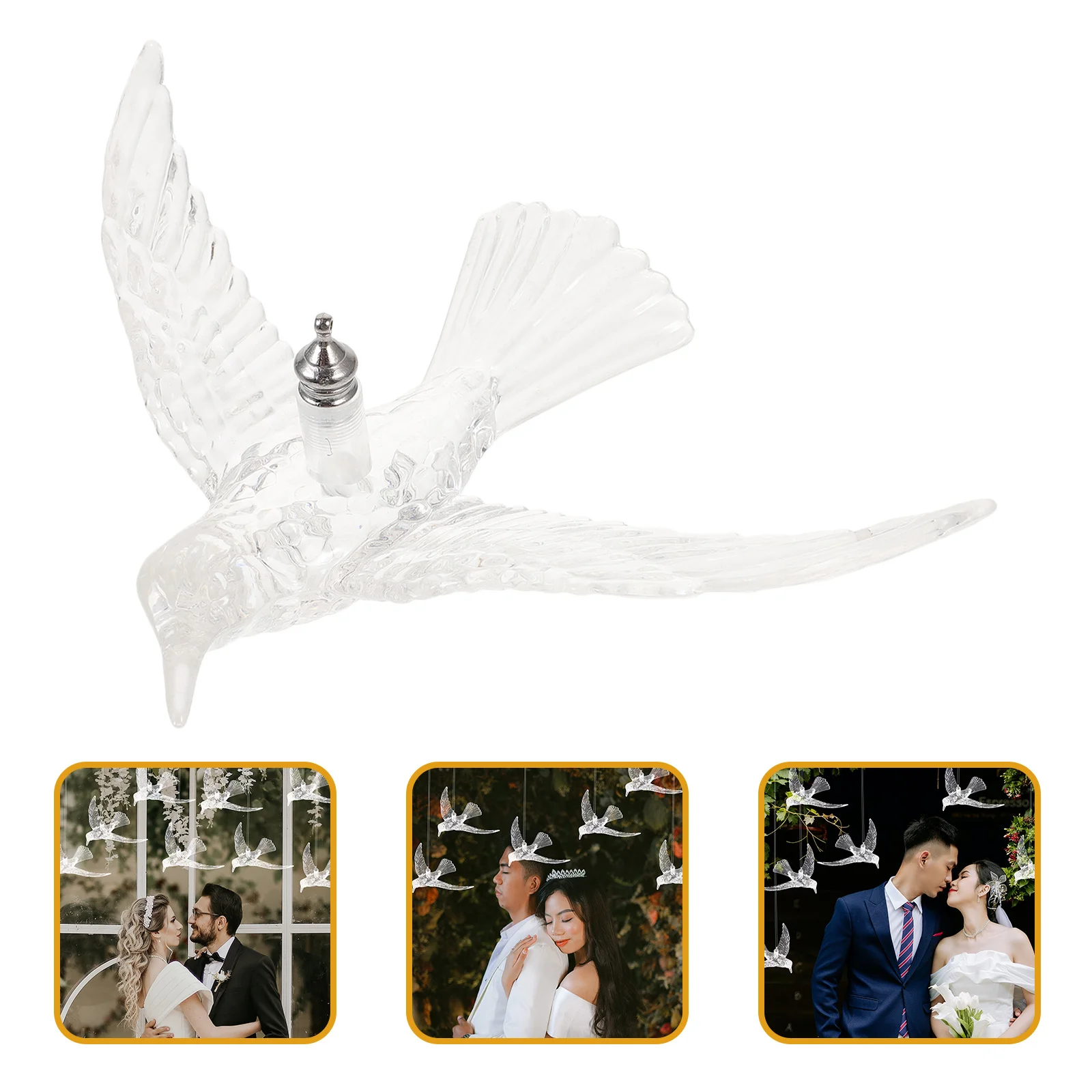 

2pcs Crystal Hummingbird Hanging Decor Transparent Acrylic Bird Pendant Large Size Diy Home Party Ceiling Decoration Wedding