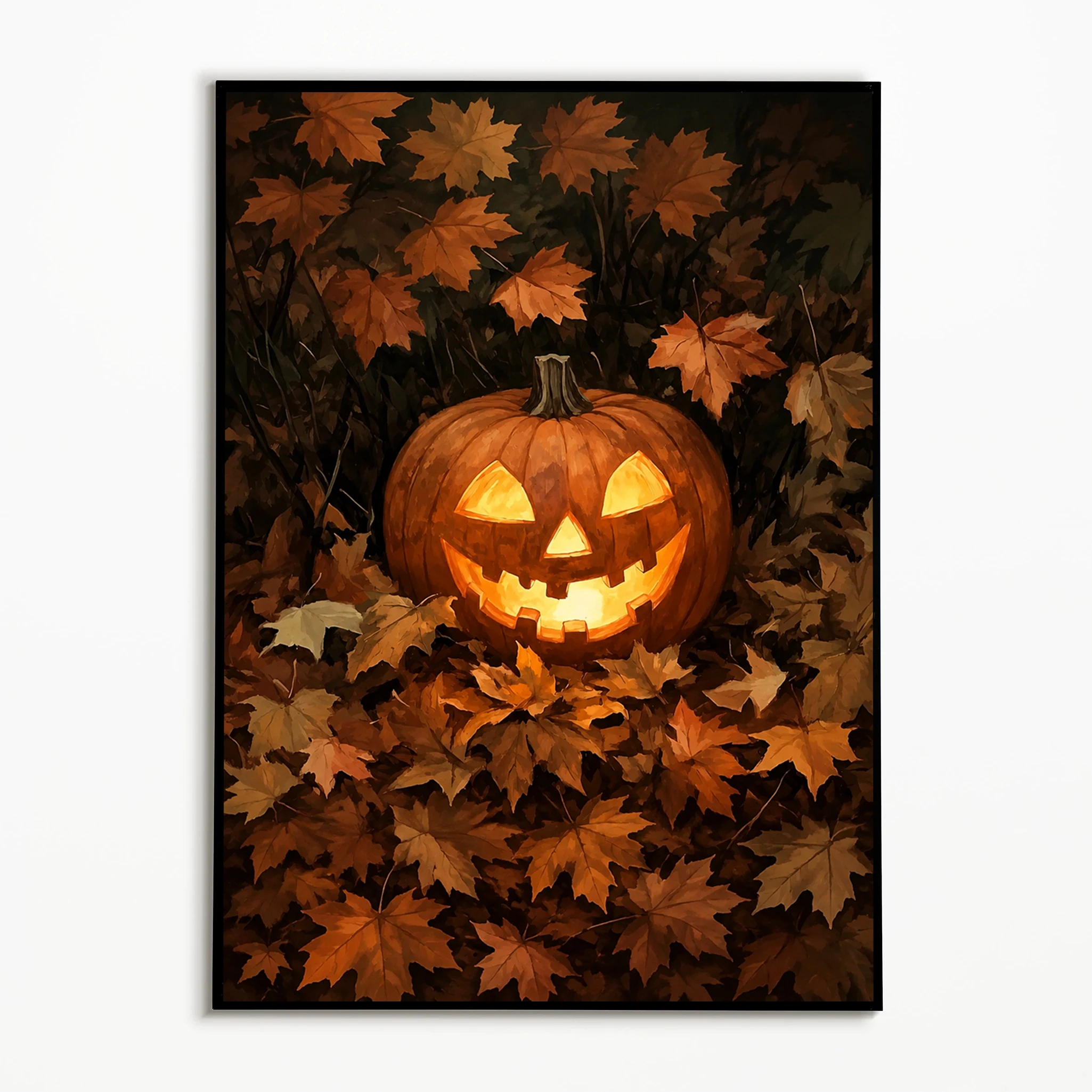 1PC Vintage Black Cat Pumpkin Poster Autumn Halloween Wall Art Thanksgiving Day Canvas Printing Festival Gift  Fall Wall Decor