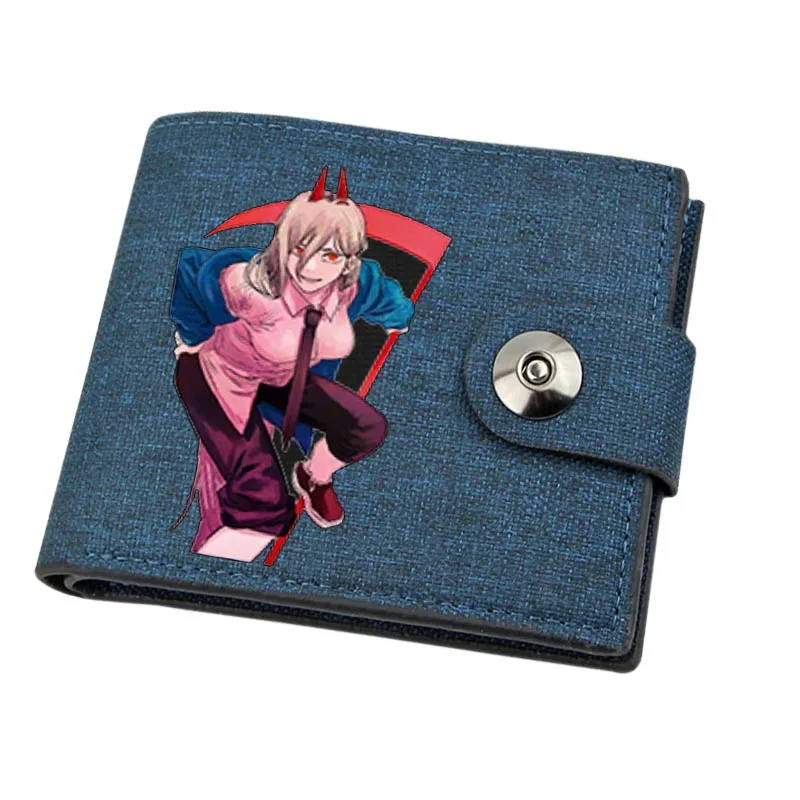 Canvas Teenagers Wallet Card Holder Wallet Male Money Bag Short Holder Male Purse for anime Chainsaw Man Kids Coin Bag