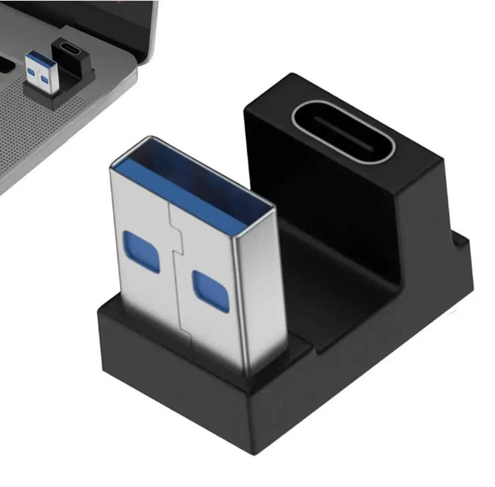 

USB C Adapters U-Shape Straight Angle Adapter Type C Female to Type C Male 10Gbps Fast Data Adapter Converter Charging Adapters