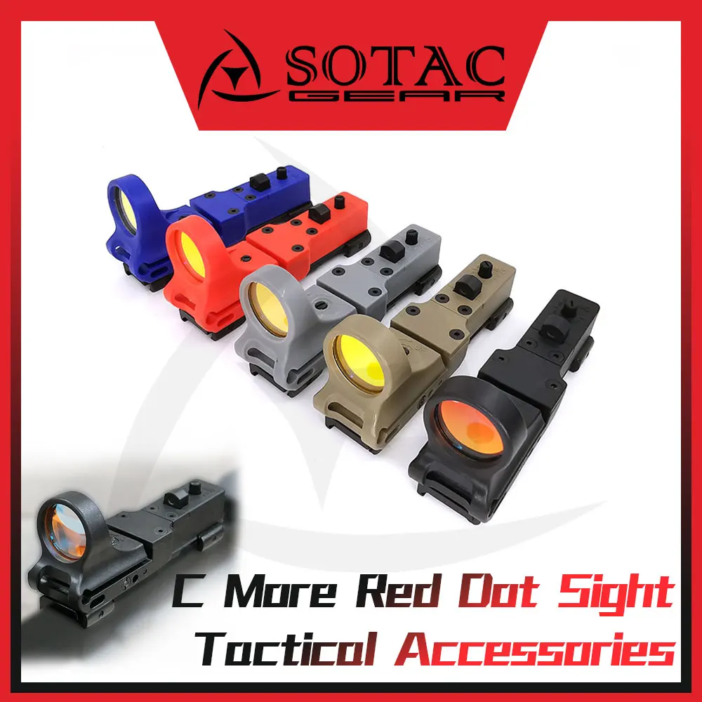 SOTAC Tactical C More Red Dot Sight Hunting Weapon Adjustable Railway Reflex Optics Sight Scope Fit 20mm Rail