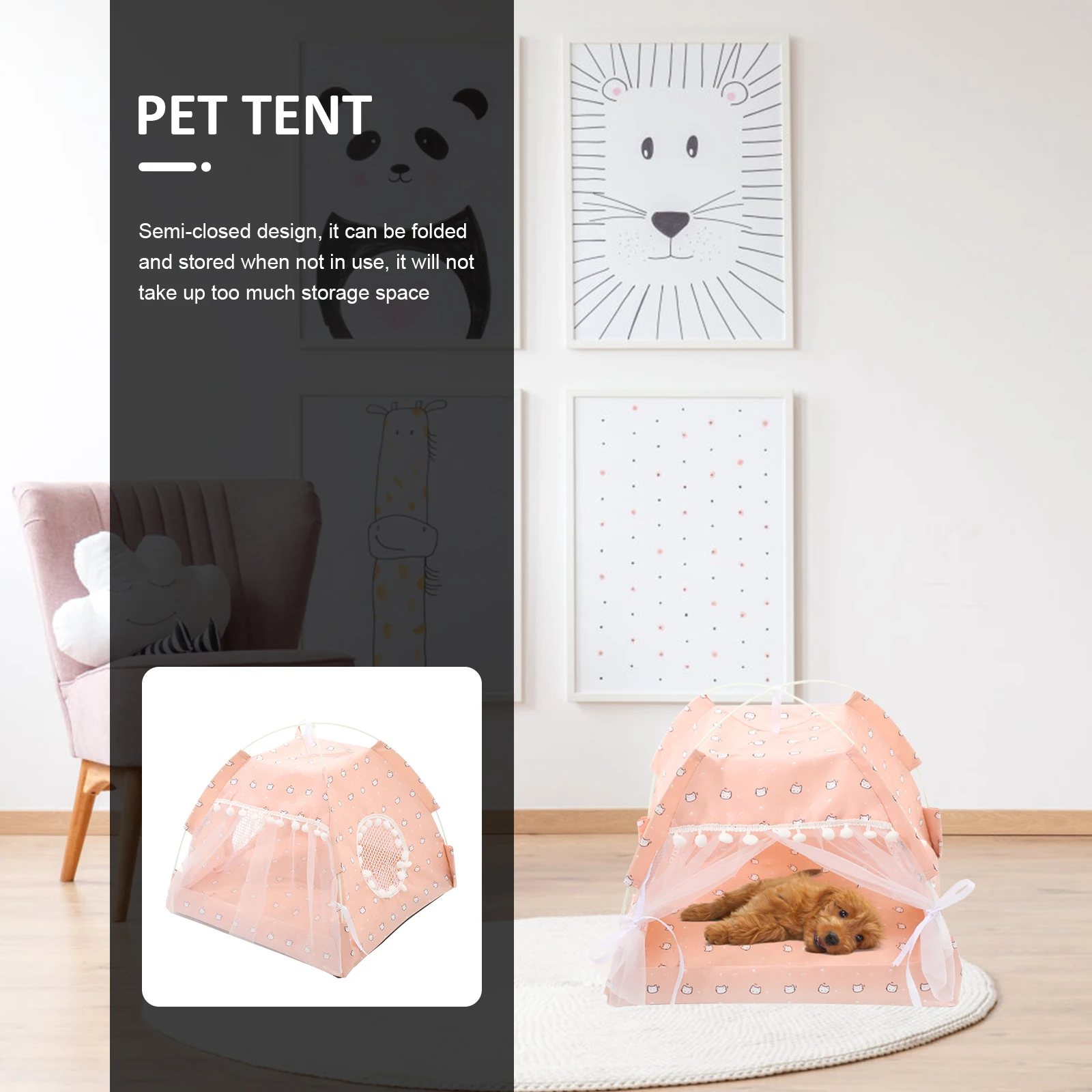 

1pcs Summer Cat Foldable Nest Portable Dog House Breathable Cooling Hideaway for Indoor Outdoor Use Durable Wear-Resistant