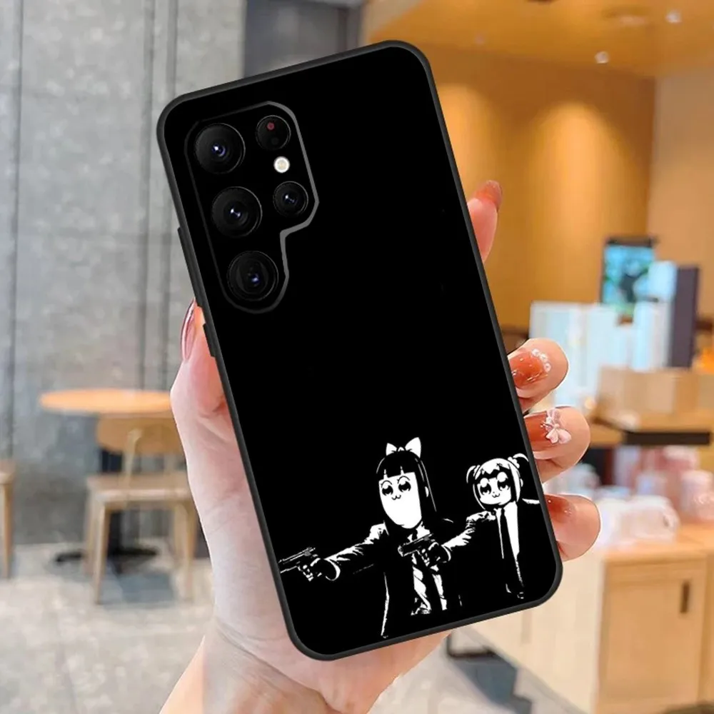 جراب هاتف فريق البوب الملحمي لهاتف S24 ، S23 ، S22 ، S21 ، الترا برو ، S10 ، S30Plus ، S9 ، 20 لايت ، غطاء أسود