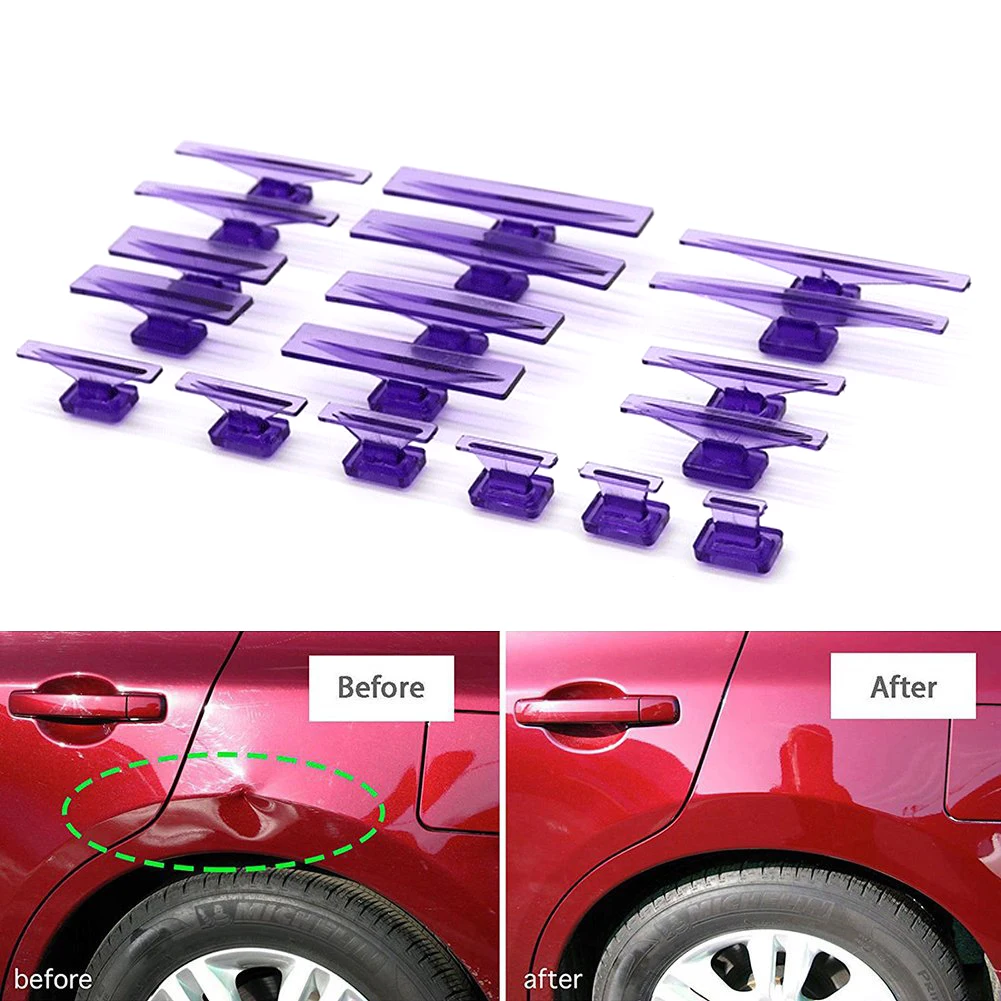 

10pcs Car Paintless Dent Repair Puller Kit Glue Puller Tabs Dent Lifter Assorted Sizes and Shapes T Puller Dent Removal Tool