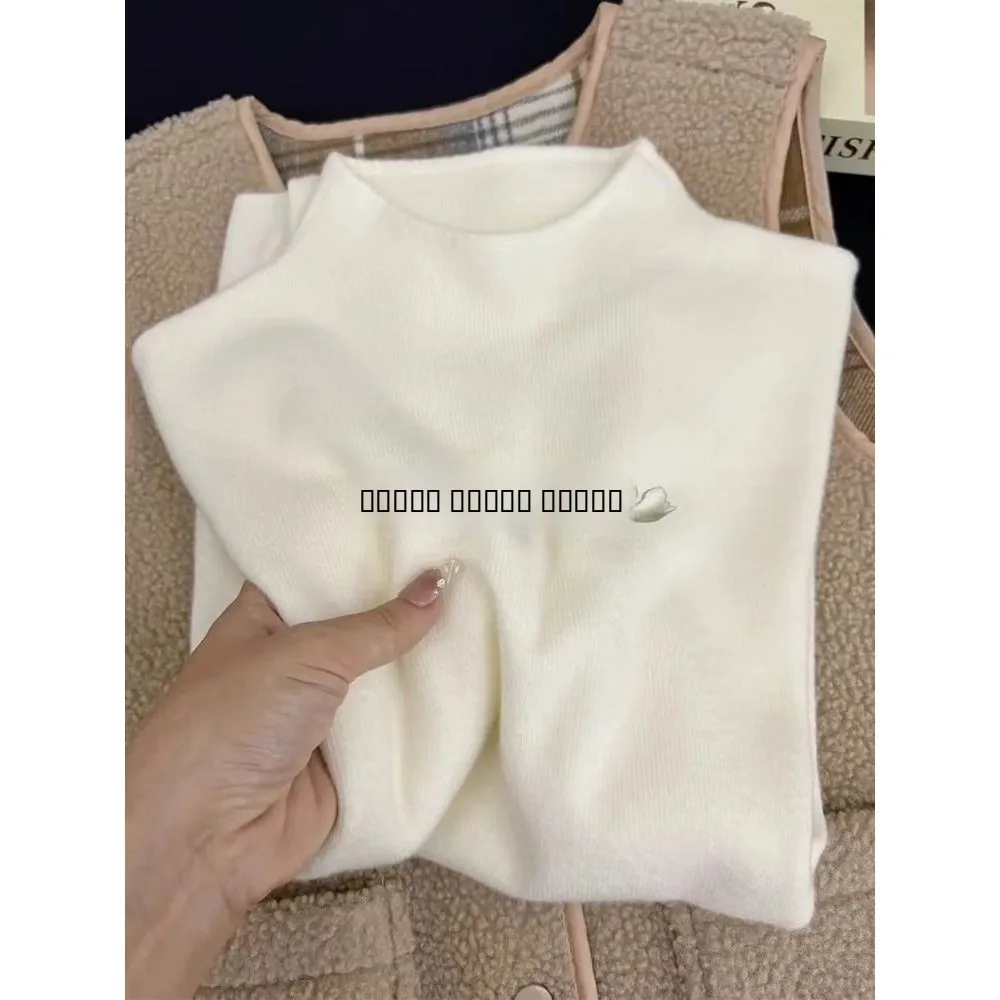 

Sli женский вязаный свитер с высоким воротником, облегающий базовый светильник, осень-зима, внутренняя одежда, однотонный длинный све