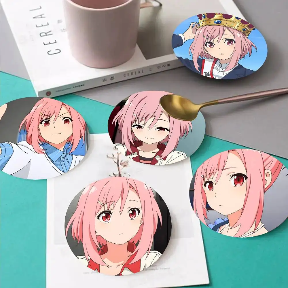 1pc Yoshino Koharu Anime Characters Wooden Coaster Colour Printing Cup Mat Home Desk Decoration Gifts