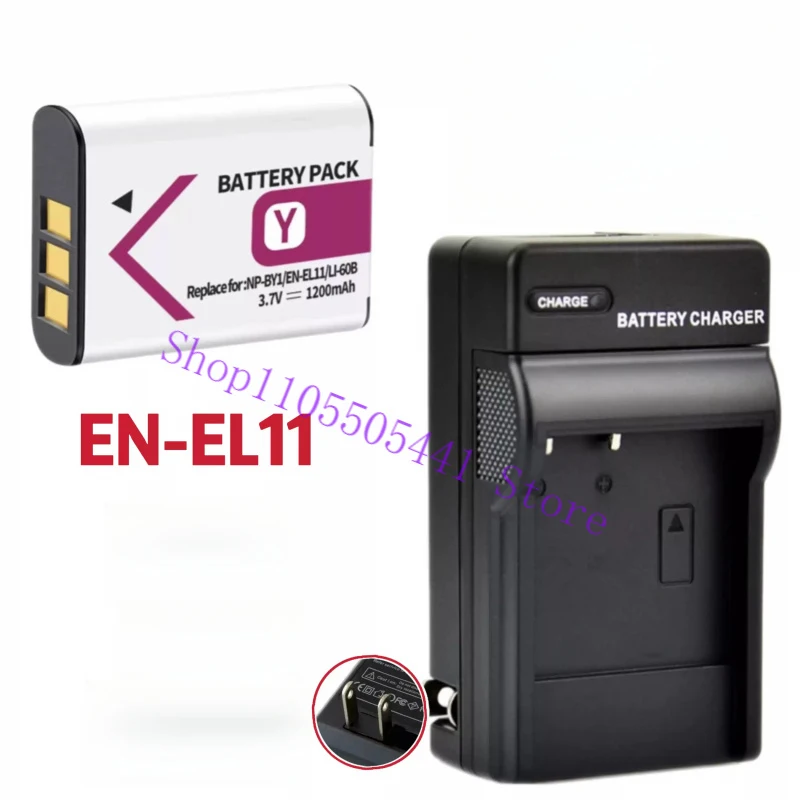 Replacement Battery & Charger for Nikon EN-EL11, Compatible with Coolpix S01 S02 S550 S560 S660 Digital Camera