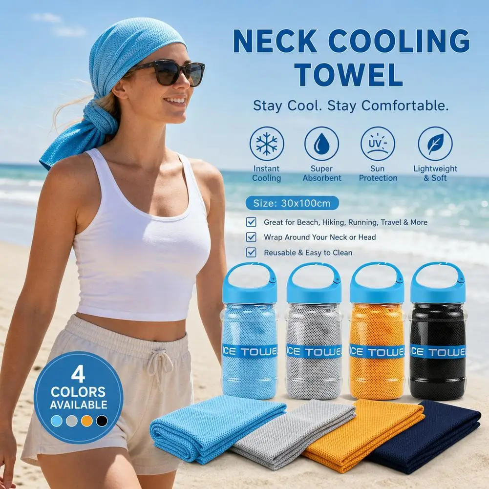 Breathable Cooling Towel Ultra Soft Lightweight Microfiber Towels Sunstroke Prevention Quick Drying Ice Wipes Outdoor Sports