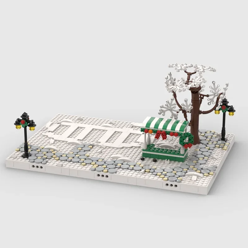 

595pcs Moc Creative Christmas Series Display Base Model Building Blocks Compatible Winter Village 10275 Elf Club Brick Toys
