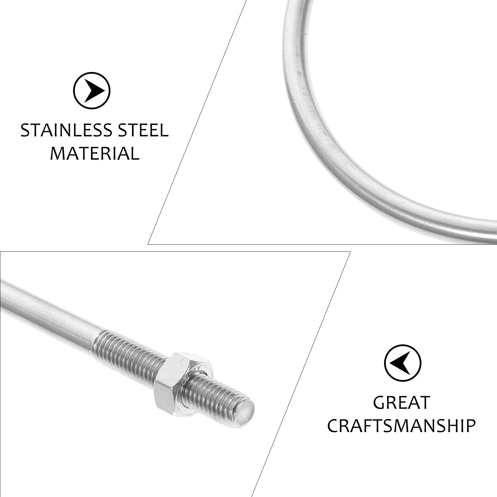 M10 U على شكل البراغي الفولاذ المقاوم للصدأ جولة الانحناء لقارب مقطورة الأجهزة الثقيلة U-الترباس المشبك المناسب استخدام السباكة البحرية