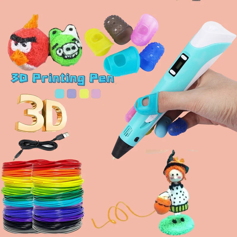 3D Pen LED Screen DIY 3D Printing Pen 25M PLA Filament 3D Printer Pen Drawing Stift Creative Toy Gift For Kids Design Drawing