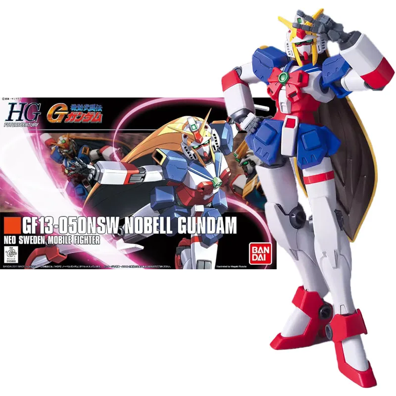 

Bandai Original GUNDAM Anime Model HGFC 1/144 GF13-050NSW NOBELL GUNDAM Action Figure Assembly Model Toys Gifts for Children