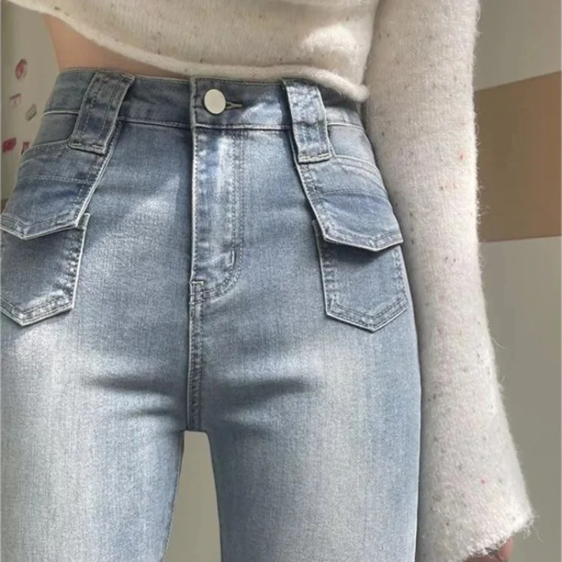 

Women's Jeans Summer High Waist Female Cowboy Pants Korean Popular Clothes Pant Aesthetic Size X Larg Gyaru Top Selling Trousers