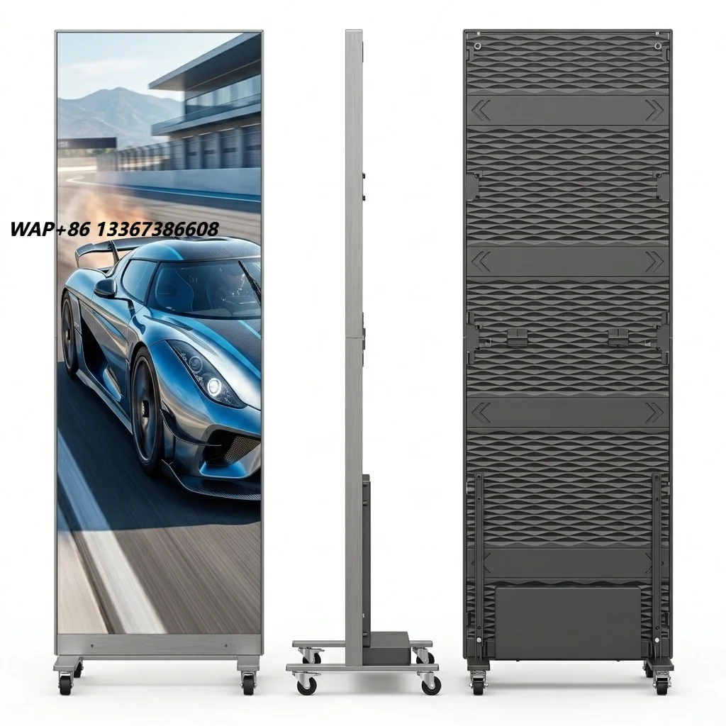 P1.538 Indoor Folding LED Poster Display Portable High Definition Digital Signage for High-end Exhibition and Conference