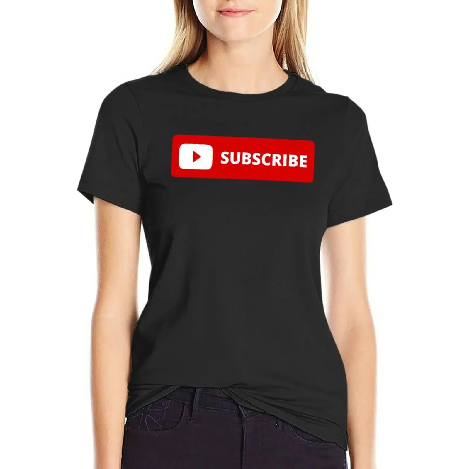 

Subscribe Button T-Shirt aesthetic clothes tees korean fashion quick drying woman t shirt