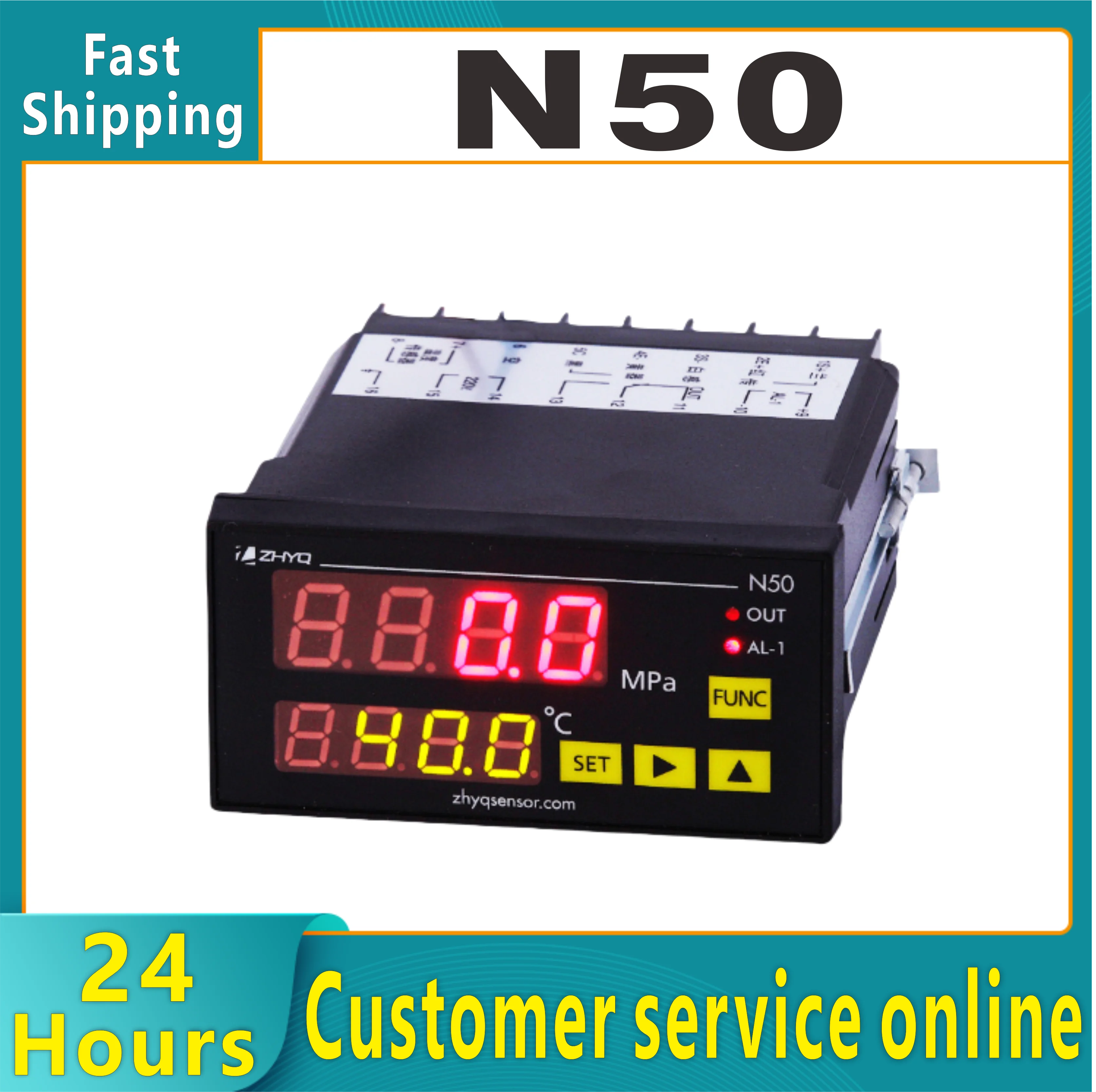 ZHYQ indicator N60 N50 N10 2 mV/V-50MPa-K digital pressure gauge/temperature display gauge