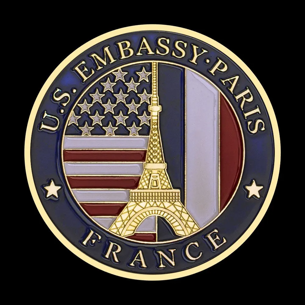 عملة تذكارية مطلية بالذهب من فرنسا ، نموذج برج إيفل ، هدية قابلة للتحصيل ، قسم الولايات ، 50: 50