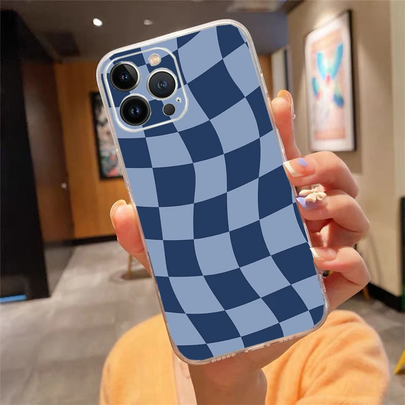 

Phone Case Carcasa Funda For iPhone 17 Pro Max Air 16 15 14 13 Pro Max 15 16 Pro 15Plus Cute Blue Aesthtic Case