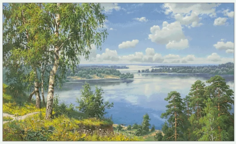 

Набор для вышивания Forest Lake 18CT 16CT 14CT, наборы для вышивки крестом без рисунка, рукоделие, декор для дома