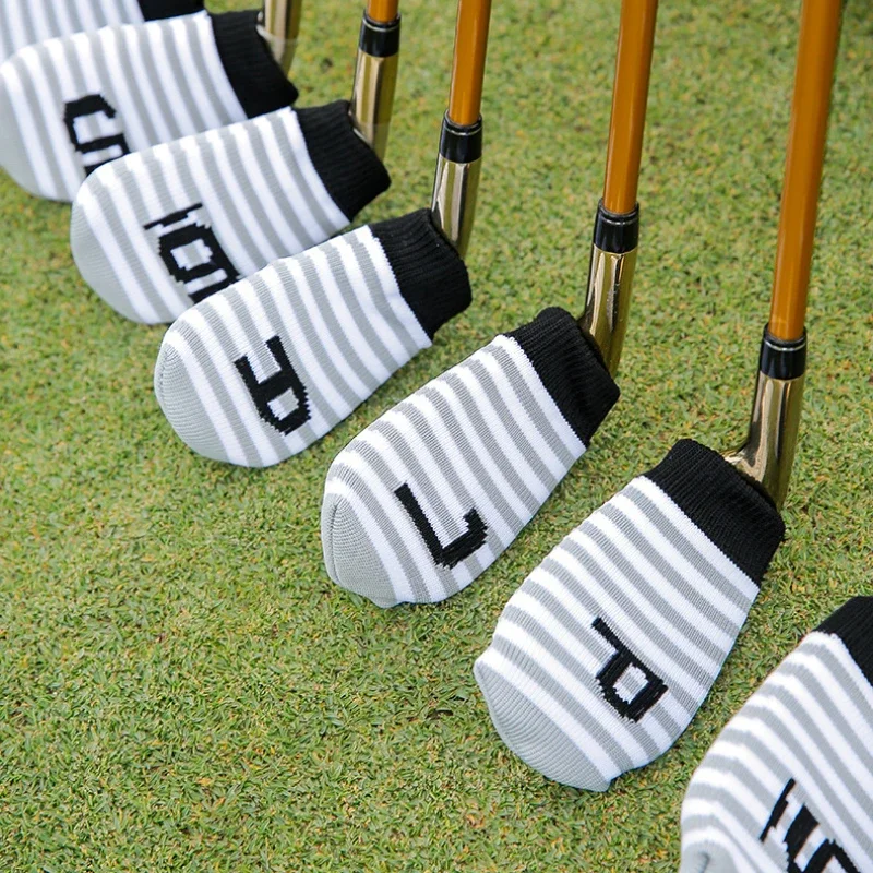 PGM 10pcs Golf Club Head Cover Thickened Plush Knitted Iron covers Set with Size Men and Women GT217