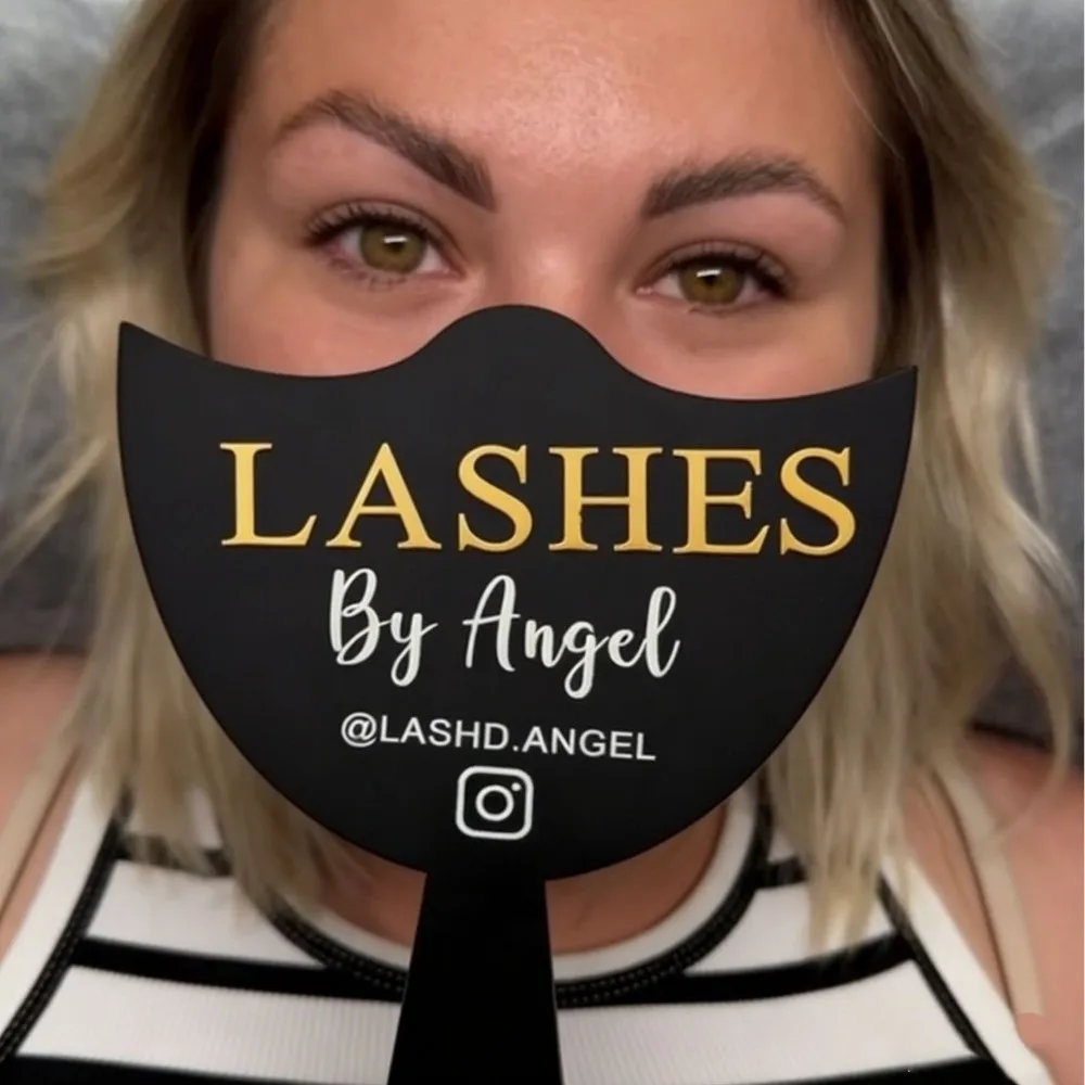Handheld Mirror Eyelash Technician Photo Prop Acrylic 3D Effect Lash Beauty Mirror Lash Extension DisplayTools Blocking Tool