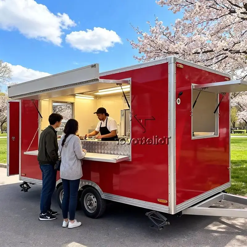 

Outdoor Food Truck Trailer Street Mobile Food Truck Trailer Pizza Commercial Food Trailer With Full Kitchen Equipment
