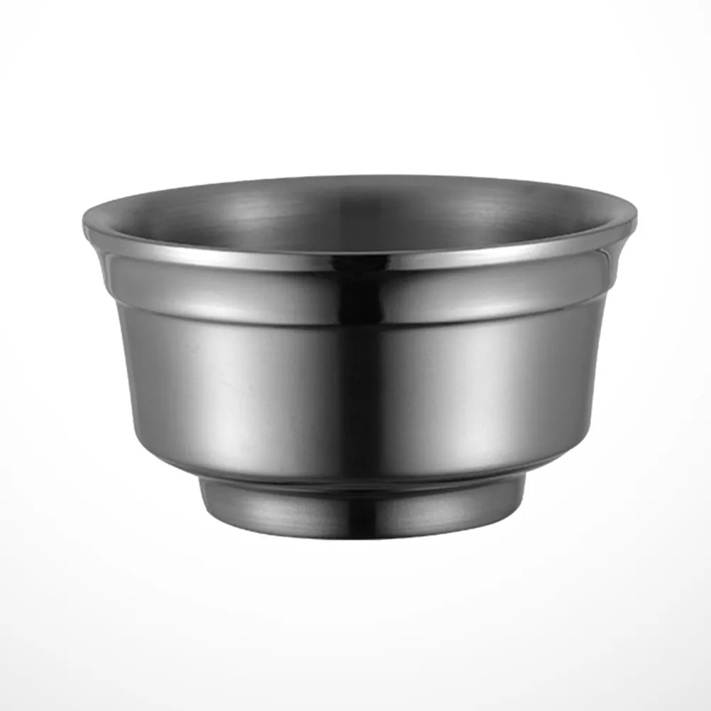 Stainless Steel Double-Layer Soup Bowl 16cm, Anti-Scald Shatter-Resistant Rice Porridge Bowl for Buffet