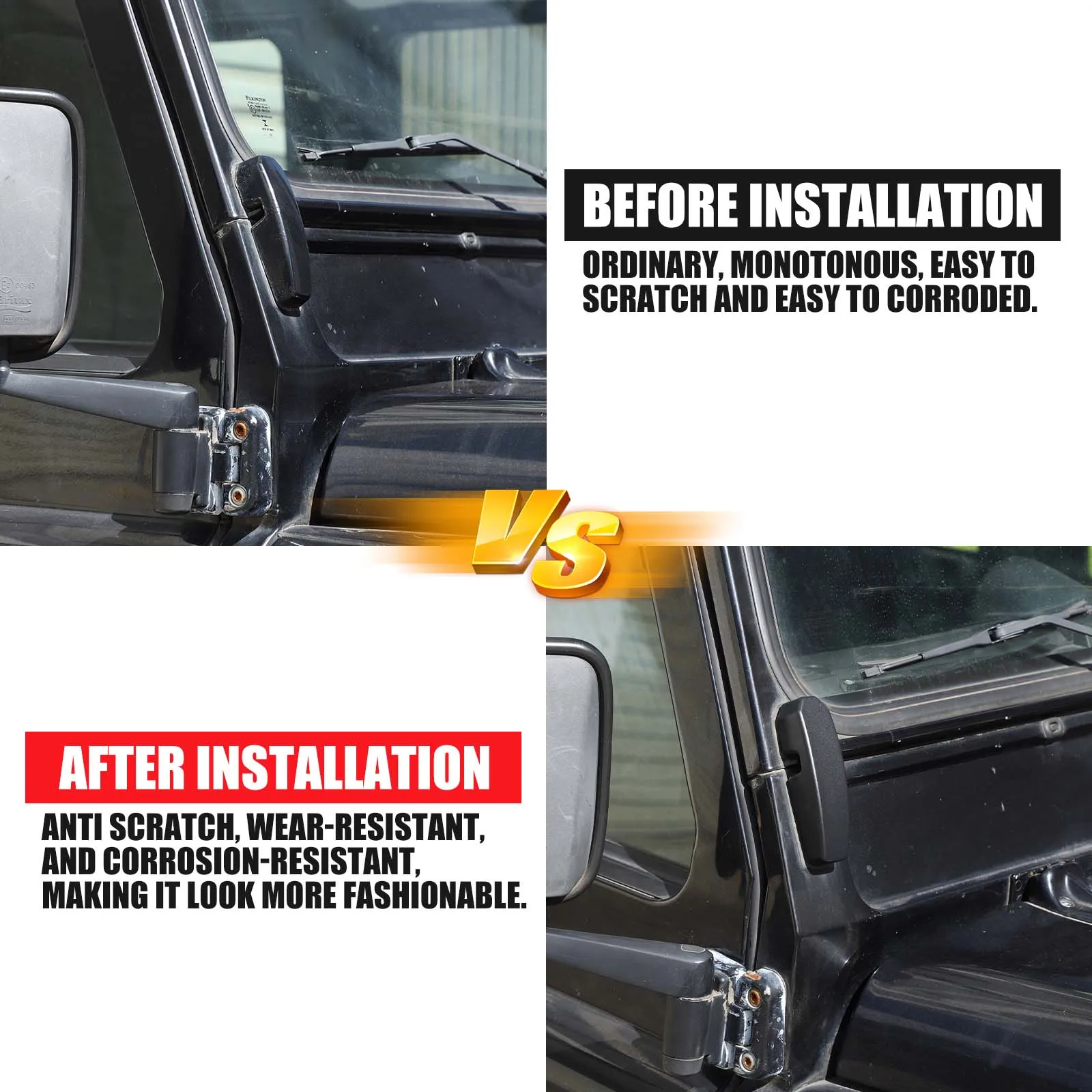2PCS Aluminum Alloy Car Front Windscreen Bulkhead Support Bracket Cover for Land Rover Defender 90 110 130 2004-2018 Accessories