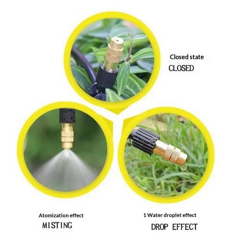 New Sale 10Pcs Outdoor Misting Cooling System Garden Irrigation Watering Brass Atomizer Adjustable Garden Micro Sprinklers