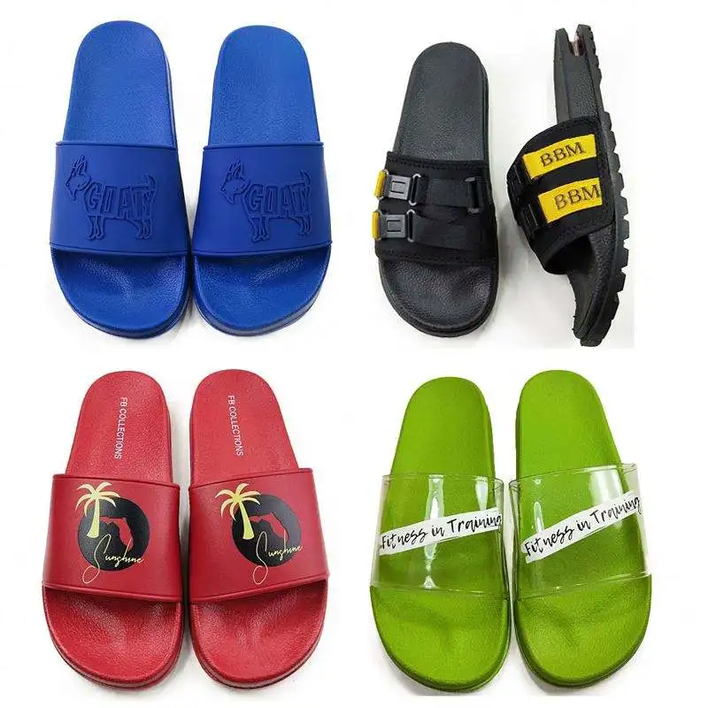 Custom Logo Fashion Slides Non-Slip Masculin Men Hombres Beach Slippers House 1:1 Logo