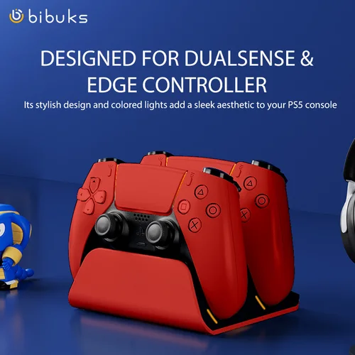 Imagen 2 del producto Base de carga rápida para controladores PS5, estación de carga de mando inalámbrico Dual, accesorios de soporte de carga para PlayStation 5