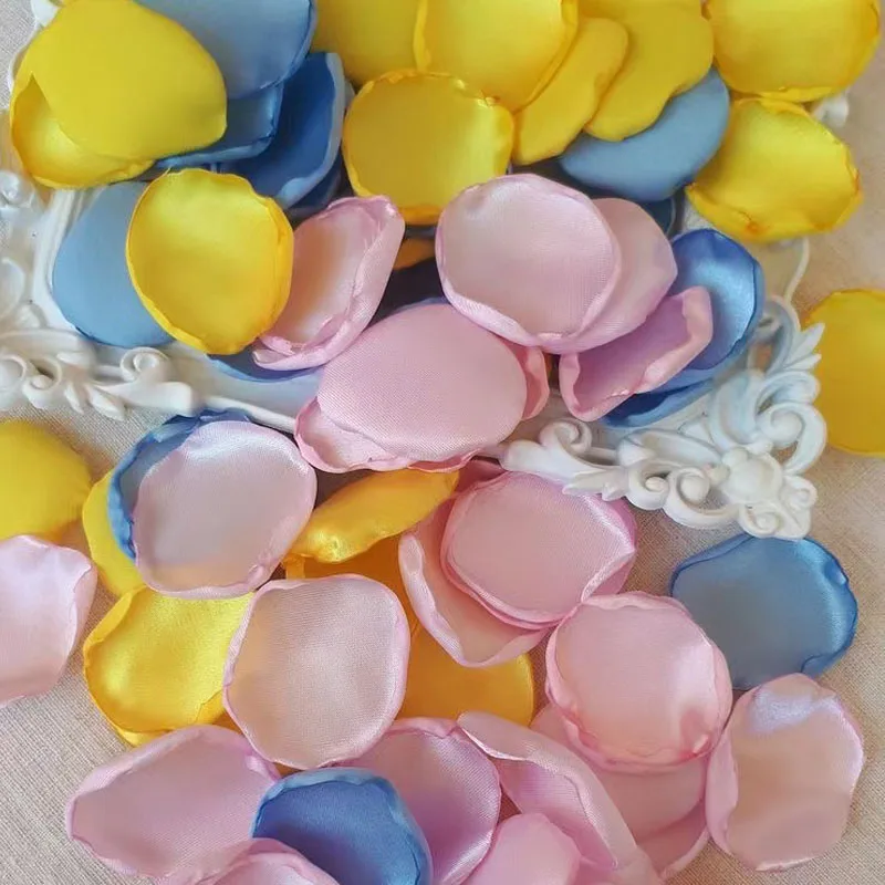 200 pcs/bag cor misturada cetim de seda rosa pétalas artificiais flores menina cesta decoração para casa dia dos namorados acessórios de casamento