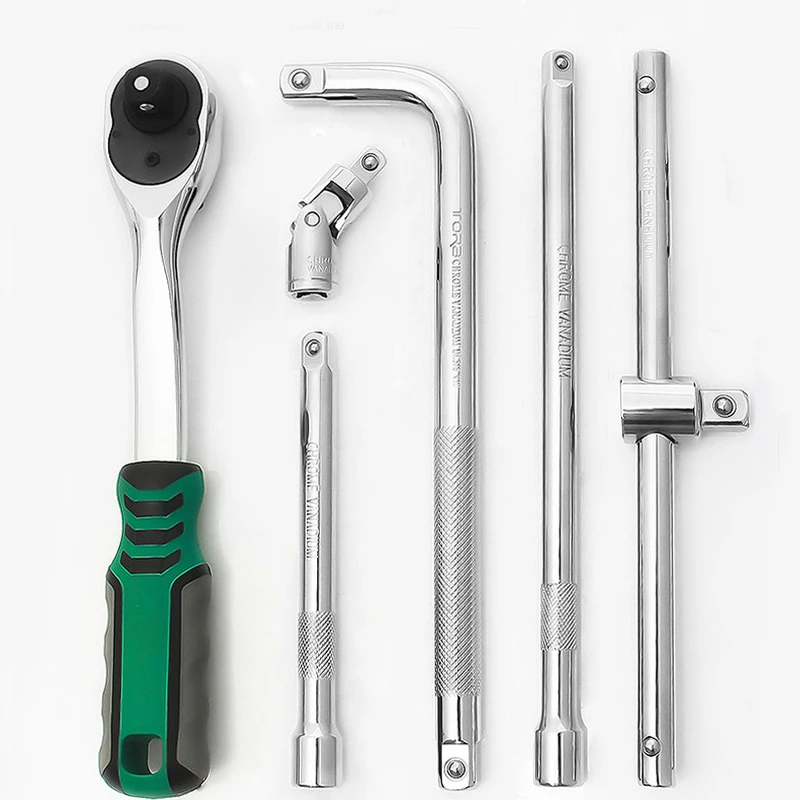 1pcs 72 Tooth High-torque Ratchet Wrench Handle Bidirectional Adjustable, Small Medium And Large Flywheel Socket Accessories