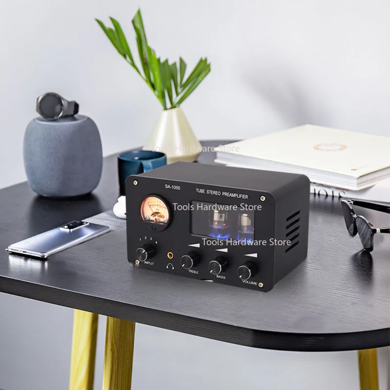 SA-1000 Многовходной Hi-Fi усилитель, передняя трубка, лихорадка, 4 входа и 2 выхода, переключатель без потерь, распределение звука